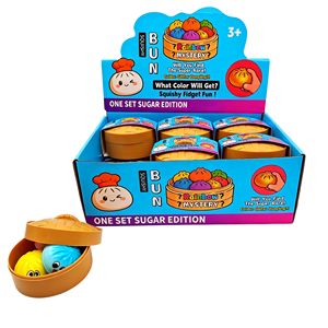 ของเล่นบีบกวนรูปซาลาเปาน่ารัก ของเล่นบีบคลายเครียดพลาสติก บีบแล้วคืนรูปช้า กล่องสุ่มสีลึกลับสำหรับเด็ก - Product Image 1