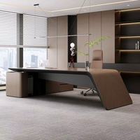 Bureau de direction de luxe en gros d'usine, mobilier de bureau au design moderne et minimaliste, bureaux et chaises de bureau, bureau de PDG noir.