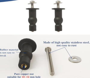 9mm 직경 변기 시트 상단 장착 힌지 고무 너트 볼트 나사 콜러 변기 시트 앵커와 호환 가능 - Product Image 4