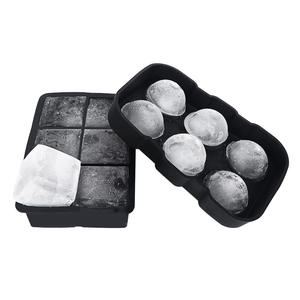 Plateau à boules <span class=keywords><strong>de</strong></span> glace en Silicone, 6 cavités, sphère et carré, moule à glace souple, plateau à glaçons en Silicone <span class=keywords><strong>de</strong></span> plus grande taille pour <span class=keywords><strong>whisky</strong></span> et bière - Product Image 1