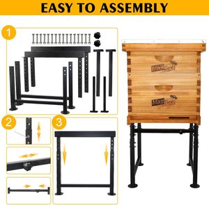 Pomelo New Adjustable <b>Black</b> Sturdy 201 Stainless Steel Beehive <b>Bracket</b> 1 Year Warranty Easy Assembly Beekeeping Equipment - Product Image 5