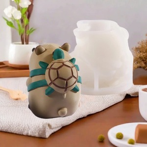 Kapibala Turtle Silicone <b>Mold</b> Transparent White 1 Pc DIY Cake <b>Candle</b> Plaster <b>Molds</b> Animal Shape - Product Image 1