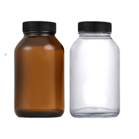 30ml 100ml Ambre Clair Large Bouche Capsules Pot Pharmaceutique Pour Tablettes Bouteille De Médecine En Verre