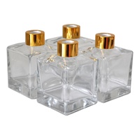 Diffuseur de parfum en verre carré de 100 ml, 145 ml, 160 ml, 200 ml, flacon d'aromathérapie avec couvercle en aluminium aromatique
