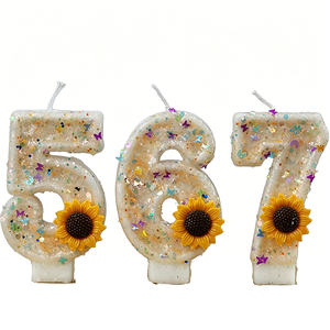 Nouvelles bougies numériques créatives pour gâteaux d'anniversaire, décorations florales, bougies d'ambiance pour fêtes - Product Image 2