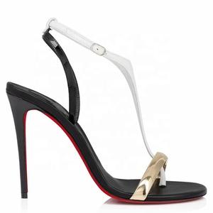 Sandales à talons hauts pour femme, grande taille 45, multicolores, à bride en T, à bout fermé, à bride unique, à talon aiguille, pour soirée, coupe large - Product Image 6