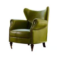 Fauteuil Tigre Nordique à Dossier Haut, Luxe Léger, Mobile, Rembourré en Latex, en Cuir Véritable, pour Salon, Chambre, Hôtel, Café, Canapé Simple