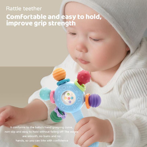 En gros Jouets hochets pour bébé, Balle <span class=keywords><strong>Manhattan</strong></span> Atom sonore, Anneau de dentition pour bébé, Jouet sensoriel tactile, Anneau de dentition, Bâtonnet de grattage manuel - Product Image 5