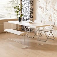 Banc moderne en acrylique transparent en forme de U, de haute qualité, directement de l'usine, pour la décoration de la maison, tabouret transparent, style minimaliste, salon, couloir