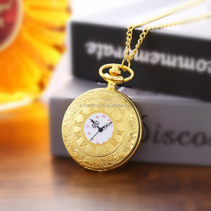 Fabrika toptan sıcak rahat ucuz antika roma kuvars cep saatler moda kapaklı holnecklace kolye saatler - Product Image 6