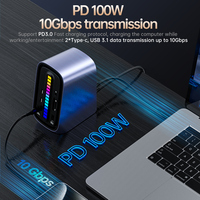 FEIXUAN nuevo diseño al por mayor USB C Hub 10Gbps 13 en 1 USB 3,1 adaptador con 3xType-C 100W y 3xUsb-A estación de acoplamiento para ordenador portátil
