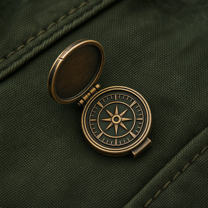 Op maat gemaakte vintage kompas emaille pin retro outdoor avontuur metalen badge souvenir broche voor rugzak hoed groothandel OEM ODM - Product Image 1