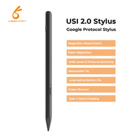 Stylet Actif pour Tablette avec Rejet de Pression 4096 Niveaux, 2 Embouts de Remplacement, Protocole USI2.0, Détection d'Angle d'Inclinaison, Attraction Magnétique