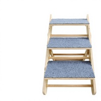 Haustiertreppen für Katzen und Hunde zum Bettabeistieg; Holzrampe mit Stufen für kleine ältere Hunde; Rutschfestes Design für den Heimgebrauch 59x30x41cm