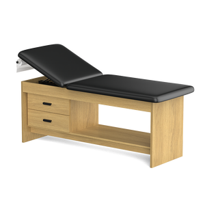Lettino da Visita Manuale Serie Gamba a Pannello per Trattamenti Medici e Massaggi, Arredamento Ospedaliero in Legno Massello per Clinica con Rivestimento Interamente in Laminato - Product Image 5