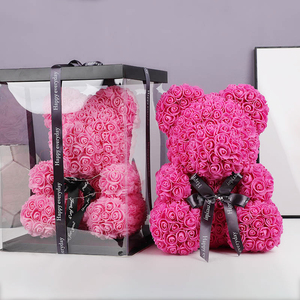 Commercio all'ingrosso 2025 più popolare 40cm artificiale orsacchiotto colorato in schiuma rosa orso personalizzato nastro <span class=keywords><strong>con</strong></span> scatola regalo per il giorno di san valentino - Product Image 1