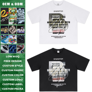 Camiseta Unisex de Manga Corta Holgada, 230g, Tejido Grueso, 100% Algodón, Estampado Serigrafiado Cyberpunk - Product Image 3