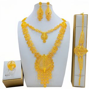 24K Solid Gold Jewelry <b>Set</b> Necklace Earrings Ring <b>Bracelet</b> Wedding Women's Classic Tassel Style Islamic - Product Image 4