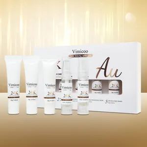Custom Private Label Beauty Aesthetic Product Organic Anti Wrinkle Aging Facial Skincare Kit 24k Gold Travel Face Skin Care Set