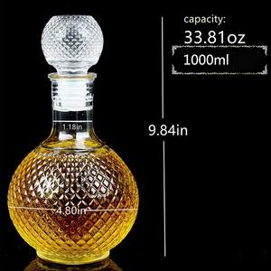 1L Glas-Dekanter mit Luftdichtem Kugelverschluss Whiskey-Dekanter-Set für Alkohol Wein Mundwasser Bourbon Brandy Likör Saft - Product Image 4