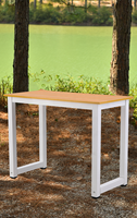 HISPEED Grande table d'ordinateur Bureau d'étude Bureau à domicile Cadre en fer Table pliante stable de 4 pieds