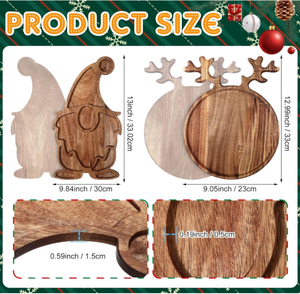 Eco-friendly Acacia piatto di legno forma di alce incisione rettangolare per il partito tè tavola <span class=keywords><strong>da</strong></span> Dessert - Product Image 6