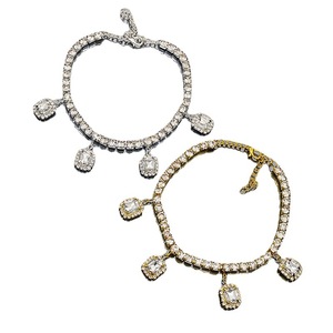Bracelet de cheville de luxe classique en diamant, grand cristal, <span class=keywords><strong>argent</strong></span> et plaqué or pour <span class=keywords><strong>femme</strong></span> - Product Image 5