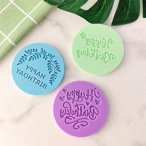 Moule à embosser en acrylique pour biscuits, <span class=keywords><strong>pochoir</strong></span> pour gâteau <span class=keywords><strong>Joyeux</strong></span> <span class=keywords><strong>Anniversaire</strong></span>, moule à fondant, glaçage, biscuits, fournitures de pâtisserie, outils de décoration de gâteaux - Product Image 4