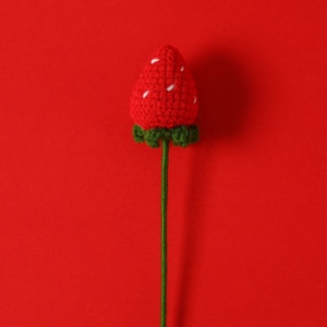 Kit de Tejido a Mano V320, Fresa de Ganchillo, Flores de Hilo de Lana para Regalo de Enamorados, Decoración de Bodas, Manualidades - Product Image 3