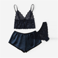 <strong>Best</strong> <strong>Sellers</strong> Sexy Lace Satin <strong>Woman</strong> Casual Plus Size Pajama <strong>Set</strong> Sling Lingerie Strap Shorts
