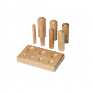 Wooden Jewelry Casting Mold <b>Set</b> with Irregular Shape <b>Punch</b> Dies 7-Piece with Block for DIY Craft Making Tools - Product Image 1