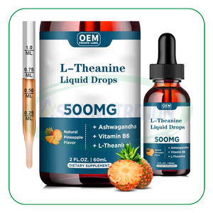 Ausreson OEM <span class=keywords><strong>L</strong></span>-Theanine Drop Price Suplemento para dormir Ashwagandha GABA Extracto de té verde <span class=keywords><strong>L</strong></span> Theanine Liquid Drops - Product Image 1