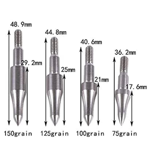 Titik lapangan panahan 100/125/150 biji-bijian, titik lapangan 9/32 "5/16" 19/64 ", sekrup baja tahan karat di ujung lapangan panahan - Product Image 4