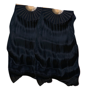 Abanicos Largos de Seda de Bambú Teñidos a Mano con Velo, Elegantes para Danza del Vientre, <span class=keywords><strong>Clases</strong></span> y Ejercicios - Product Image 2