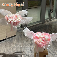 AM-PFE166 Ammy Angel's Wings Ge conserveerde Rozen Bloem Geschenkdoos Eeuwige Roos Ornament Valentijnsdag Bruiloft Cadeaus Decoratie