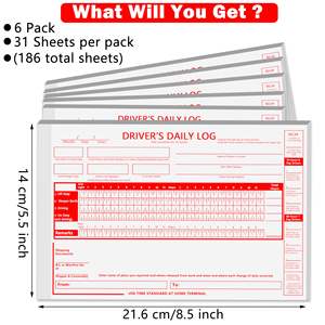 2Ply karbonsuz sürücü günlük günlük günlük kitap detaylı sürücü araç muayene raporu ile 8.5x5.5Log kitap kamyon için basitleştirilmiş Recap - Product Image 2