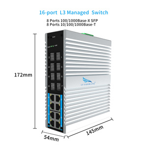 Mới công nghiệp-lớp 16 SFP khe cắm 10/100/1000Mbps ethernet PoE chuyển đổi IP50 Din-Rail thiết kế 8K MAC 32gbps L2 + Quản lý SNMP QoS không - Product Image 6