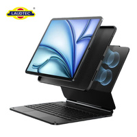 Funda con Teclado Desmontable Compatible con RoHS para Convertir un iPad de 11 Pulgadas en un Portátil, Retroiluminación RGB, Imán Potente, 64 Teclas UK/US, Soporte para Lápiz