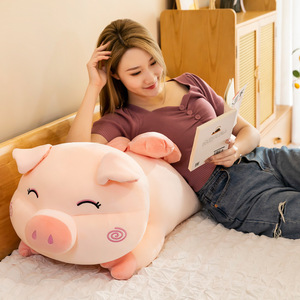 Großes Superweiches Baumwoll-Engel-Schweinchen-Kissen, Personalisierbares ODM-Geschenk für Geburtstag und Valentinstag, Gewaschene Technik zur Stresslinderung - Product Image 2