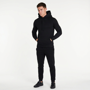 Hot-vente Slim Fit Drawstrings Soft Quick Gym Black Hoodies pour hommes - Product Image 1