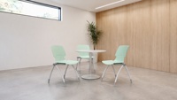 Chaise de conférence ergonomique empilable, coque en plastique vert clair, sans accoudoirs, pliable, pour la formation scolaire et le bureau