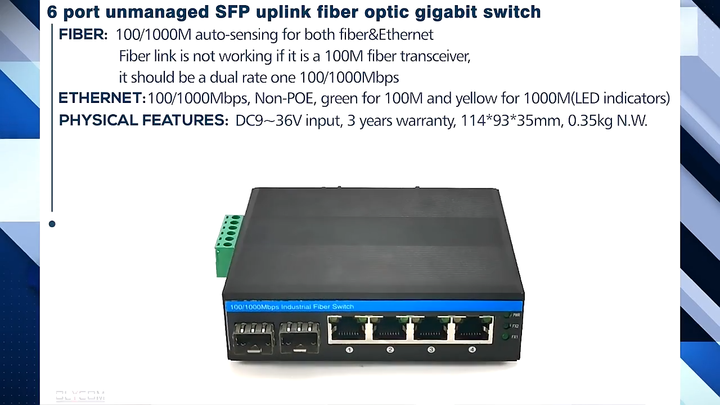 8 port Realtek based Web managed ERPS managed industrial Gigabit fiber ...