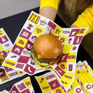 Papier d'emballage biodégradable écologique jetable résistant à la graisse avec impression de logo personnalisable en couleur pour hamburger - Product Image 4