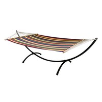 Hamac en acier avec structure, capacité jusqu'à 150 kg - 200 x 120 cm, support de jardin en métal - Base pour utilisation en extérieur