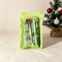 Ensemble de papeterie de Noël 7 pièces à thème dessin animé, comprenant ruban correcteur et gomme, fournitures scolaires
