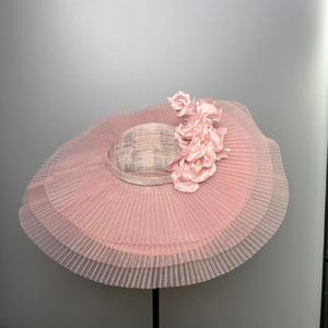 Modische Damen Elegante Rosa Sinamay-Blume 3-Schichtige Breitkrempige Mütze für Alle Jahreszeiten <span class=keywords><strong>Kentucky</strong></span> <span class=keywords><strong>Derby</strong></span> Kirche Hochzeit <span class=keywords><strong>Party</strong></span> - Product Image 5