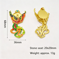 Pendentif Phénix en filigrane plaqué or 18 carats, émail cloisonné peint à la main, bijoux fantaisie, collier DIY, vente en gros