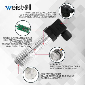 Sensore di Livello a Diaframma Weistoll per Serbatoi di Latte e Birra, Trasmettitore di Pressione Sanitario 4-20mA con Protezione IP65 - Product Image 4