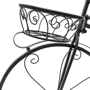 Jardín coche titular <span class=keywords><strong>de</strong></span> hierro <span class=keywords><strong>bicicleta</strong></span> maceta con cesta - Product Image 5