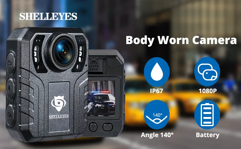 1080P High Relosution Body Worn Camera for Waterproof IP66 Security Body Camera